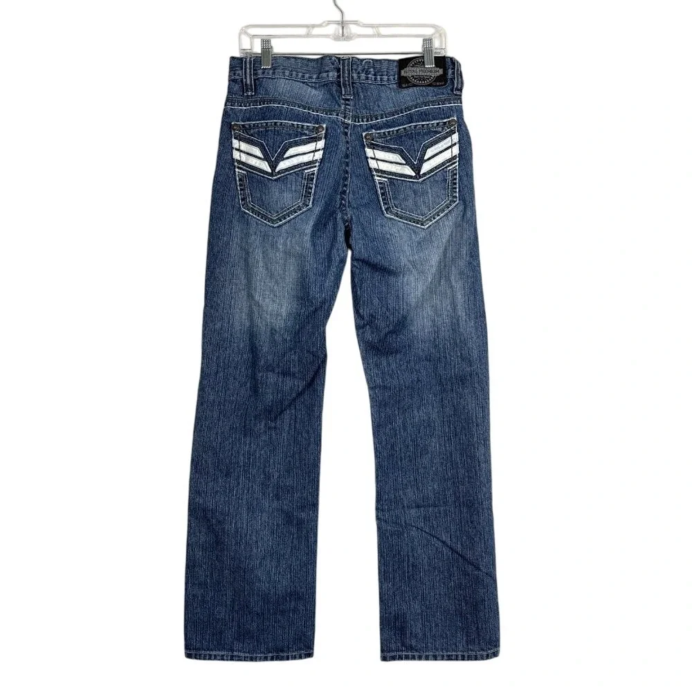 Royal Premium Jeans Men's 31x30‎ Straight Leg Distressed Embroidered Pockets